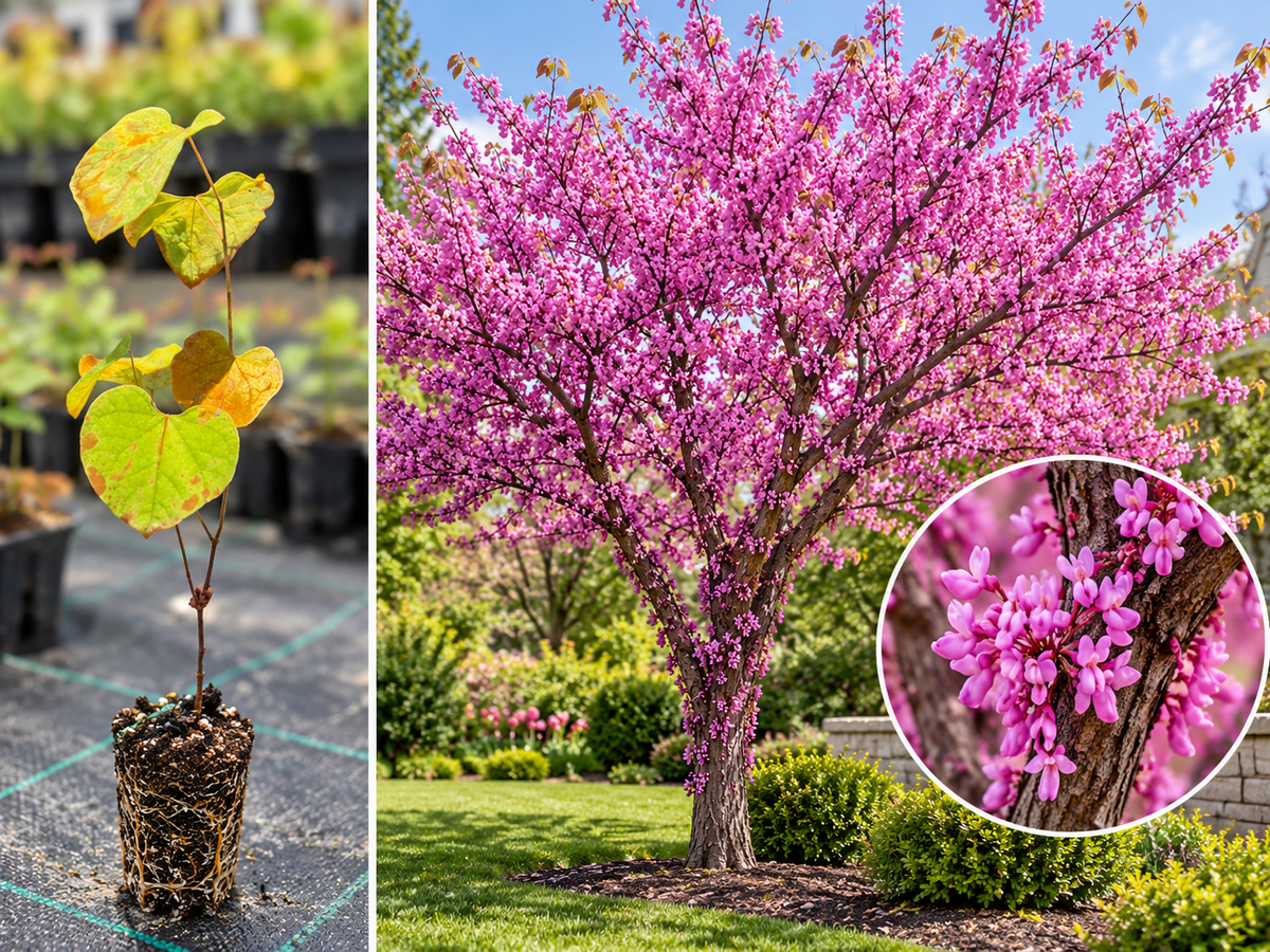 Copacul lui Iuda Cercis Canadensis - Puiet tânăr tăviță, 5-10 cm