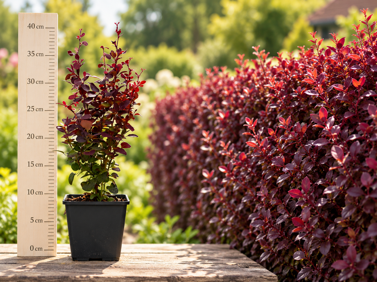 Drăcilă Roșie Berberis Atropurpurea - Arbust gard viu, 20-40 cm