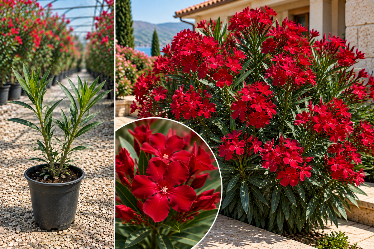 Leandru Roșu Rezistent Hardy Red (Nerium) - Butaș ghiveci 10-20 cm