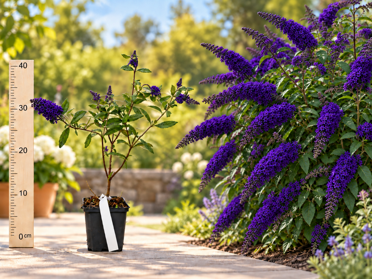 Liliac de Vară Violet Black Knight (Buddleja) - Arbust ghiveci, 20-40 cm