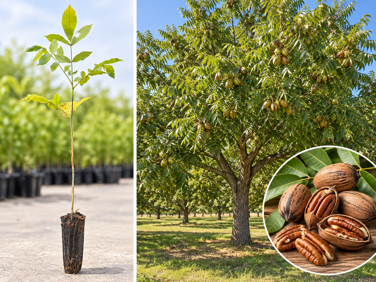 Nuc Pecan Carya Illinoinensis - Puiet la tăviță alveolară, 30-50 cm