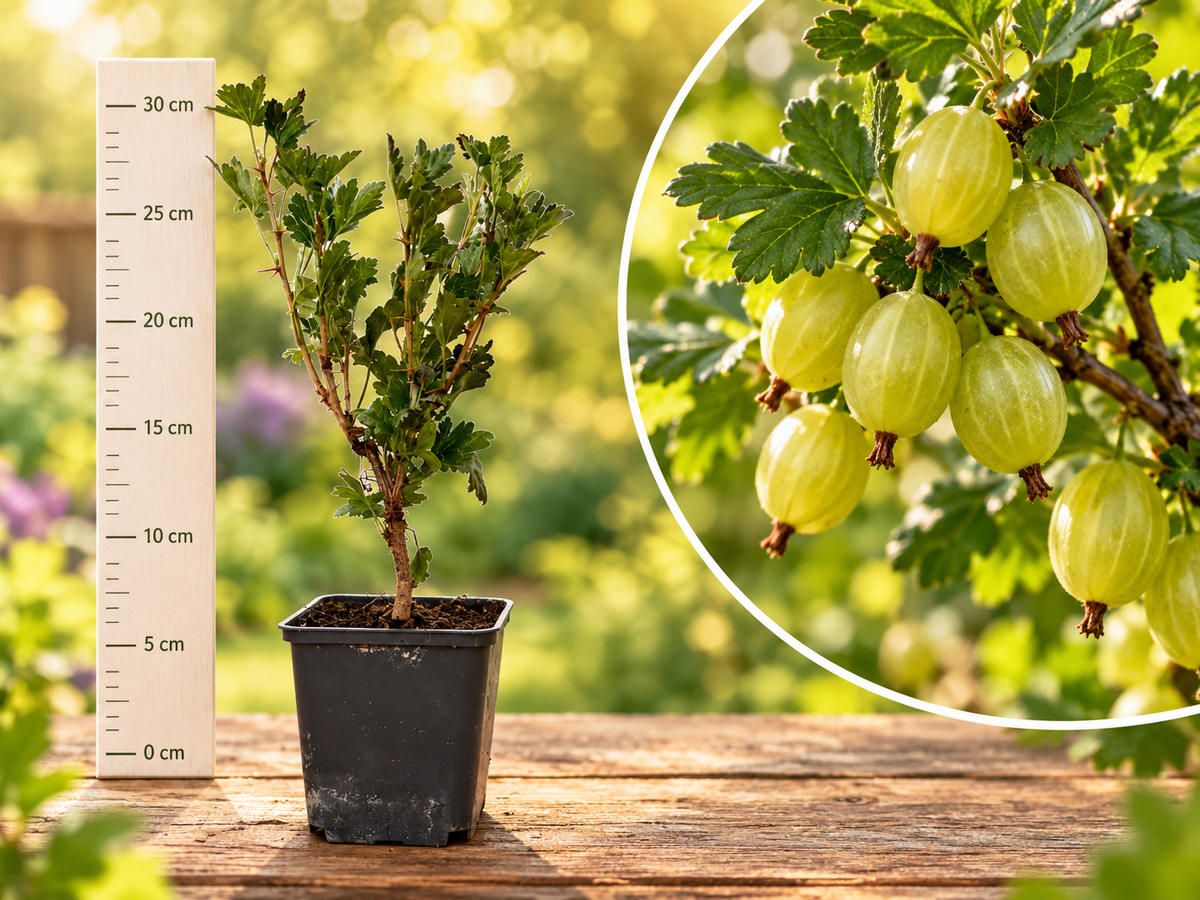Agriș Verde Invicta (Ribes Uva-Crispa) - Butaș la ghiveci, 20-30 cm