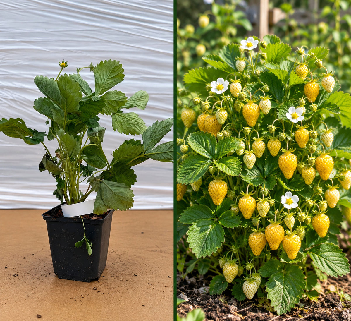 Frăguțe Galbene Yellow Wonder - Răsad la ghiveci cu aromă de pădure